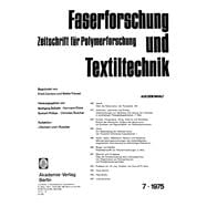 Faserforschung und Textiltechnik. Band 26, Heft 7 book cover, ISBN 9783112652176