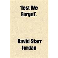 Lest We Forget'