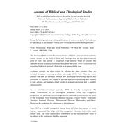 Journal of Biblical and Theological Studies, Issue 7.1