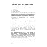 Journal of Biblical and Theological Studies, Issue 7.2