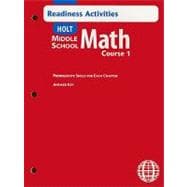 Math Course 1 : Middle School: Readiness Activities with Answer Key