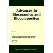 Advances in Bioceramics and Biocomposites A Collection of Papers Presented at the 29th International Conference on Advanced Ceramics and Composites, Jan 23-28, 2005, Cocoa Beach, FL, Volume 26, Issue 6