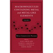 Macromolecules Containing Metal and Metal-Like Elements, Metal-Coordination Polymers