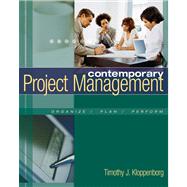 Contemporary Project Management (with Microsoft Project CD-ROMs and Student CD-ROM)