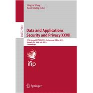 Data and Applications Security and Privacy Xxvii