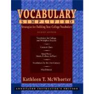 Vocabulary Simplified : Strategies for Building Your College Vocabulary