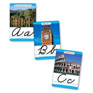 Around the World Cursive Alphabet Set 26 Ready-to-Display Letter Cards With Fabulous Photos of Extraordinary Natural Wonders, Ancient Sites, Architecture, and More