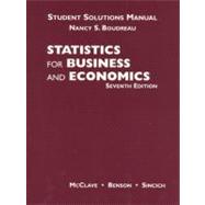 Statistics for Business and Economics: Student Solutions Manual