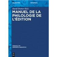 Manuel de la philologie de l’édition