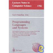Programming Languages and Systems: 9th European Symposium on Programming, Esop 2000, Held As Part of the Joint European Conferences on Theory and Practice of Sopftware, Etaps 2000 berli