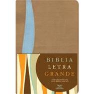 RVC Biblia Letra Grande Tamaño Manual, tostado/azul símil piel