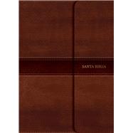 RVR 1960 Biblia Letra Grande Tamaño Manual marrón, símil piel y solapa con imán