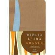 RVC Biblia Letra Grande Tamaño Manual, tostado/azul símil piel con índice