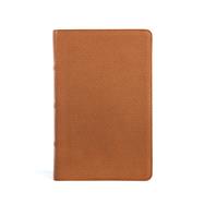 CSB Single-Column Personal Size Bible, Saddle Genuine Leather