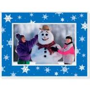 Blue With Snowflakes Holiday Photo Frame Cards