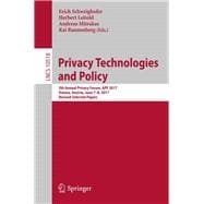 Privacy Technologies and Policy