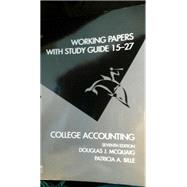 Mcquaig's College Accounting Working Papers 15 to 27, 7th Ed