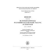 Bericht über die III. Internationale Pulvermetallurgische Tagung in Eisenach, vom 13.–15. Mai 1965