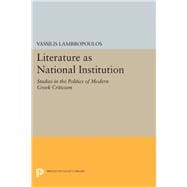 Literature As National Institution