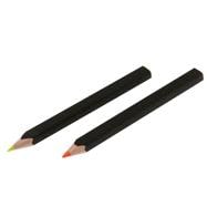 Moleskine Highlighter Pencil Set, Black, Large Point (3.0 MM), Fluorescent Orange and Yellow Lead  with Cap and Sharpener