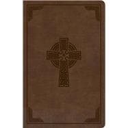 KJV Large Print Personal Size Reference Bible, Brown Celtic Cross LeatherTouch, Indexed