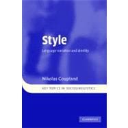 Style: Language Variation and Identity,9780521853033