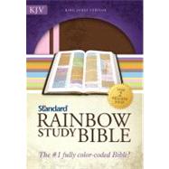 KJV Standard Rainbow Study Bible, Pink/Brown LeatherTouch
