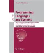 Programming Languages and Systems : 16th European Symposium on Programming, ESOP 2007, Held as Part of the Joint European Conferences on Theory and Practice of Software, ETAPS, Braga, Portugal, March 24 - April 1, 2007, Proceedings