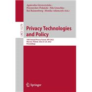 Privacy Technologies  and Policy