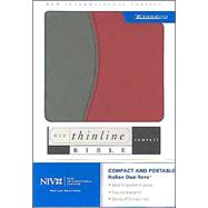 Compact Thinline Bible: New International Version, Gray/Red Italian Leather Duo Tone