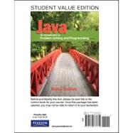 Student Value Edition for Java An Introduction to Problem Solving and Programming