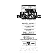 Handbook of Aqueous Electrolyte Thermodynamics Theory & Application