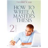 How to Write a Master's Thesis