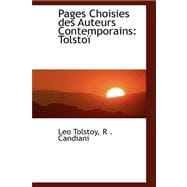 Pages Choisies des Auteurs Contemporains : Tolstoi