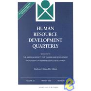 Human Resource Development Quarterly, Volume 13, No. 4, 2002,