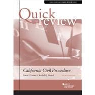 Quick Review of California Civil Procedure(Quick Reviews)