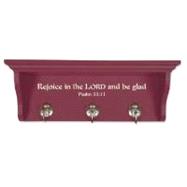 Rejoice In The Lord Shelf with Ladybug Hooks