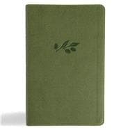 CSB Single-Column Personal Size Reference Bible, Olive LeatherTouch,9798384523635