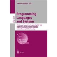 Programming Languages and Systems: 11th European Symposium on Programming, Esop 2002, Held As Part of the Joint European Conferences on Theory and Practice of Software, Etaps 2002
