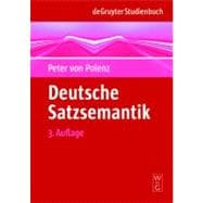 Deutsche Satzsemantik / German Sentence Semantics book cover, ISBN 9783110203660