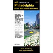 Philadelphia 50 Mile Radius Wall Map - Folded