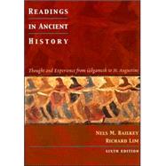 Readings in Ancient History Thought and Experience from Gilgamesh to St. Augustine