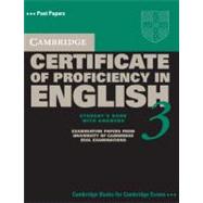 Cambridge Certificate of Proficiency in English 3 Student's Book with Answers: Examination Papers from University of Cambridge ESOL Examinations