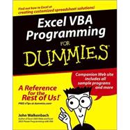 Excel VBA Programming For Dummies<sup>®</sup>