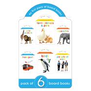 My Super Boxset of Board Books For Kids Opposites, Wild Animals, Farm Animals and Pets, Birds, Transport, People At Work (Pack of 6 Early Learning Board Books with Attractive shape)