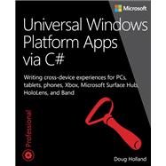 Universal Windows Platform Apps via C# Writing cross-device experiences for PCs, tablets, phones, Xbox, Microsoft Surface Hub, HoloLens, and Band