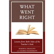 What Went Right Lessons from Both Sides of the Teacher's Desk