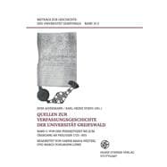 Quellen Zur Verfassungsgeschichte Der Universitat Greifswald