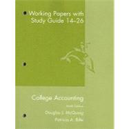 College Accounting Working Papers With Study Guide Chapters 14-26
