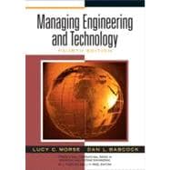Managing Engineering and Technology : An Introduction to Management for Engineers